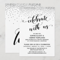 Célébrez avec nous Coeurs Script Argent Confetti