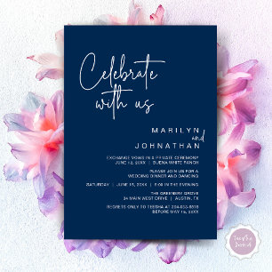 Invitation Célébrez avec nous, Dîner de Mariage Intime