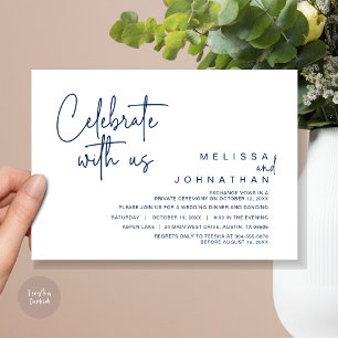 Invitation Célébrez avec nous, Dîner de Mariage Intime