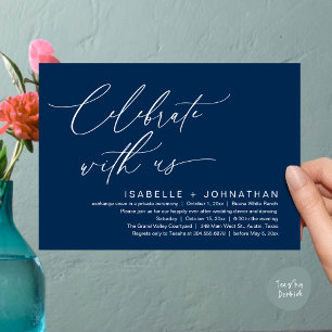 Invitation Célébrez avec nous, dîner de mariage romantique