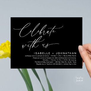 Invitation Célébrez avec nous, dîner de mariage romantique