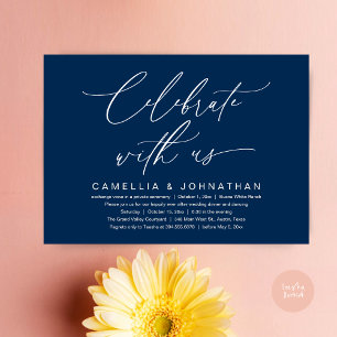 Invitation Célébrez avec nous, dîner de mariage romantique