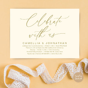 Invitation Célébrez avec nous, dîner de mariage romantique