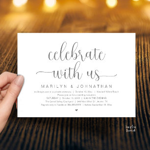 Invitation Célébrez avec nous Dîner de réception de mariage é