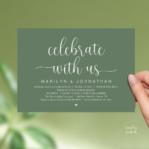 Invitation Célébrez avec nous Dîner de réception de mariage é