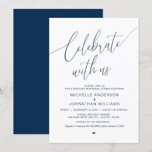 Invitation Célébrez avec nous, Dîner de répétition Mariage In