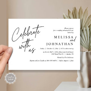 Invitation Célébrez avec nous, Dîner de répétition Mariage mo