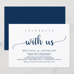 Invitation Célébrez avec nous, dîner d'élopement de mariage r