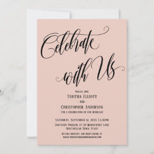 Invitation Célébrez avec nous Elaborer Script Blush Pink