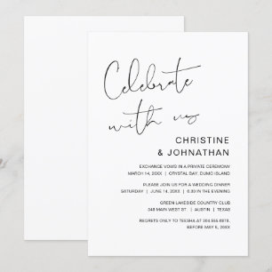 Invitation Célébrez avec nous, évasion de mariage moderne