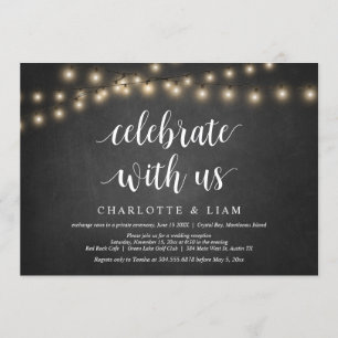 Invitation Célébrez avec nous, Guirlande Lumineuse, Mariage I