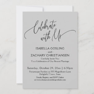 Invitation Célébrez avec Nous Jolie Écriture Gris Clair