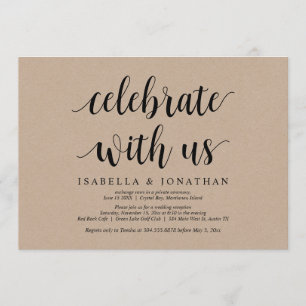 Invitation Célébrez avec nous, Kraft rustique, Mariage en fui