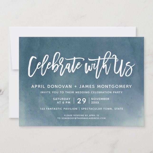 Invitation Célébrez avec nous le mariage de typographie de (Devant)