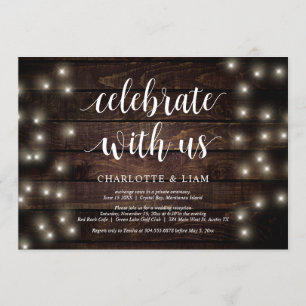 Invitation Célébrez avec nous, Lumière de Guirlande, Mariage 