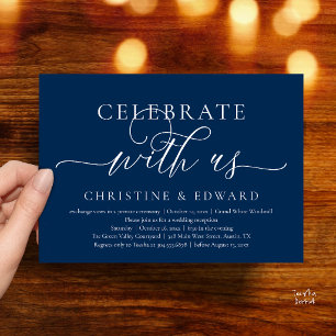 Invitation Célébrez avec nous, Mariage Élégant et Intime