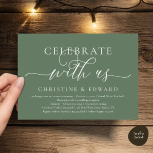 Invitation Célébrez avec nous, Mariage Élégant et Intime