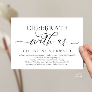 Invitation Célébrez avec nous, Mariage Élégant et Intime