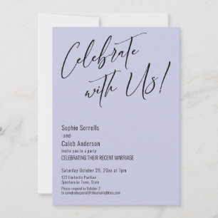 Invitation Célébrez avec nous ! Mariage Moderne au Lavande