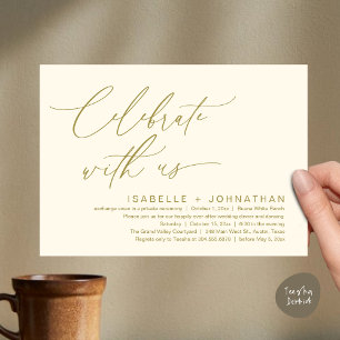 Invitation Célébrez avec nous, Mariage romantique Diner Party