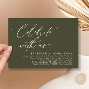 Invitation Célébrez avec nous, Mariage romantique Diner Party