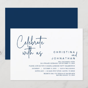 Invitation Célébrez avec nous, Post Mariage Elopement Party