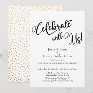 Invitation Célébrez avec nous Réception de mariage Confettis