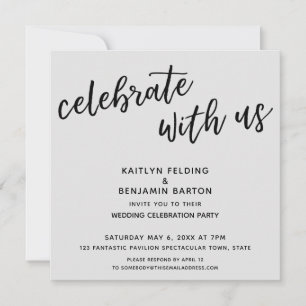 Invitation Célébrez avec nous Réception de mariage gris moder
