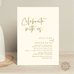 Invitation Célébrez avec nous, Réception de mariage moderne