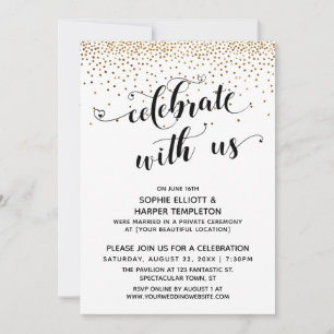 Invitation Célébrez Avec Nous Réception Uniquement Confetti O