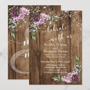 Invitation Célébrez avec nous Rustic Floral Lights Réception