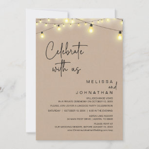 Invitation Célébrez Avec Nous, Rustique Dîner Mariage