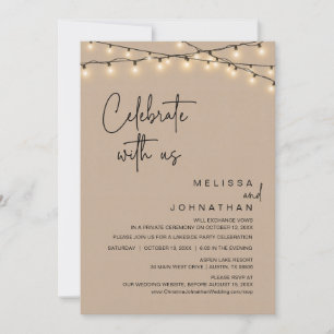 Invitation Célébrez Avec Nous, Rustique Dîner Mariage