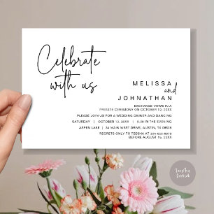 Invitation Célébrez avec nous, Soirée de Mariage après l'Élop