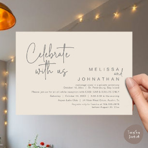 Invitation Célébrez avec nous, Wedding Réception Cash Bar
