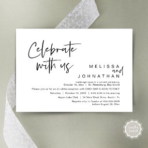 Invitation Célébrez avec nous, Wedding Réception Cash Bar