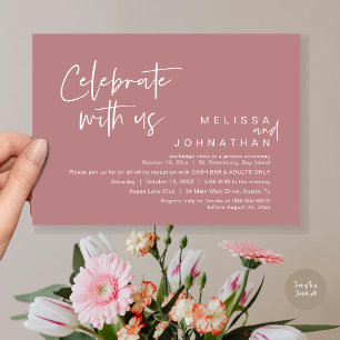Invitation Célébrez avec nous, Wedding Réception Cash Bar