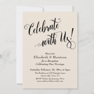 Invitation Célébrons avec élégance! Crème Simple