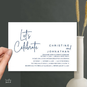 Invitation Célébrons, Dîner de Mariage en Intime Cercle