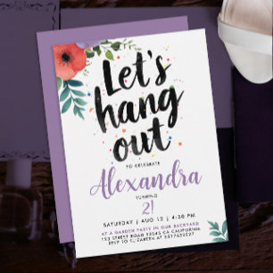Invitation Célébrons ensemble Fleur de jardin mauve sauvage T