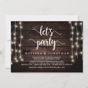 Invitation Célébrons, Fête de Mariage Rustique et Fugue
