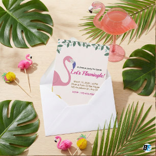 Invitation Célébrons le Flamant Rose Tropical Divorce P