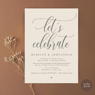 Invitation Célébrons le Mariage Elopement Dîner Dancing