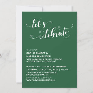 Invitation Célébrons le scénario Cœurs Feuille Verte Réceptio