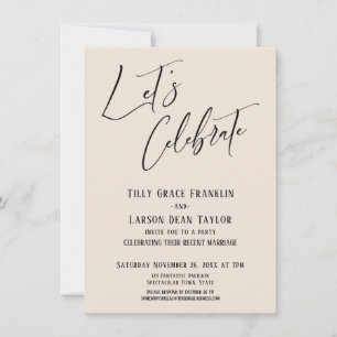 Invitation Célébrons l'élégance moderne Crème Fête de mariage