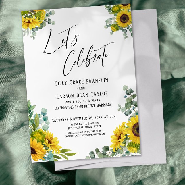 Invitation Célébrons l'eucalyptus Tournesol Réception (Créateur téléchargé)