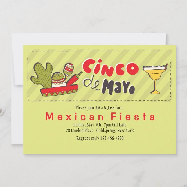 Invitation Célébrons l'invitation du Cinco de Mayo (Devant)