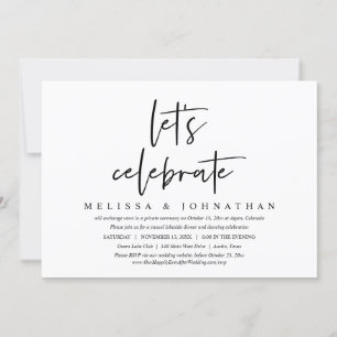 Invitation Célébrons, Mariage Intime et Fête Décontractée