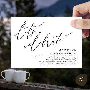 Invitation Célébrons, Mariage Romantique et Fête Intime
