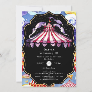 Invitation Céleste Boho Circus Anniversaire